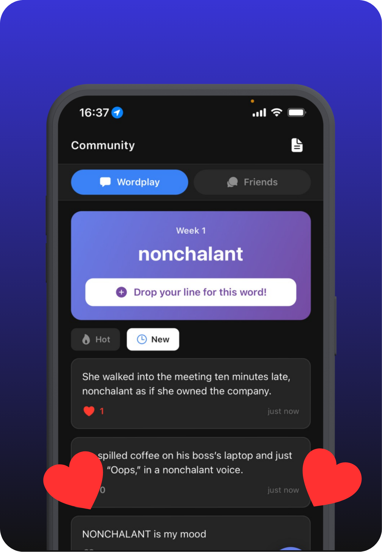 Word Challenge feature